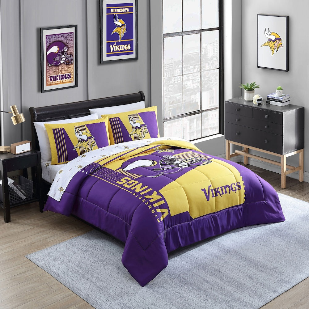 Minnesota Vikings queen size bed in a bag