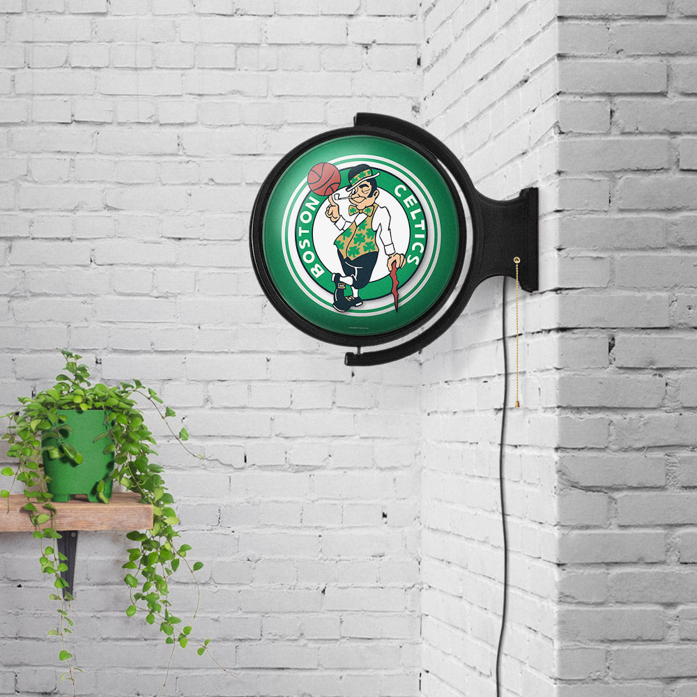 Boston Celtics Round Rotating Wall Sign Room View