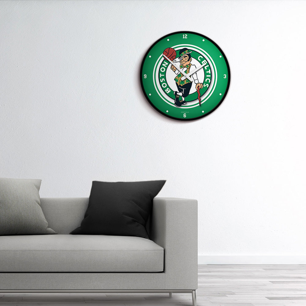 Boston Celtics Round Wall Clock Room View