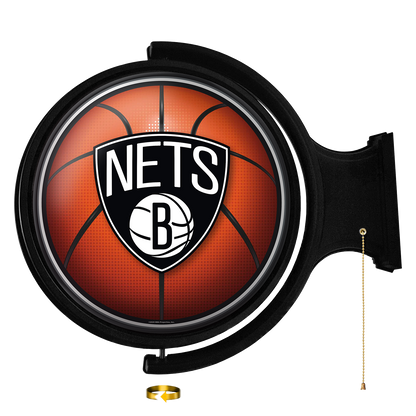 Brooklyn Nets Round Basketball Rotating Wall Sign