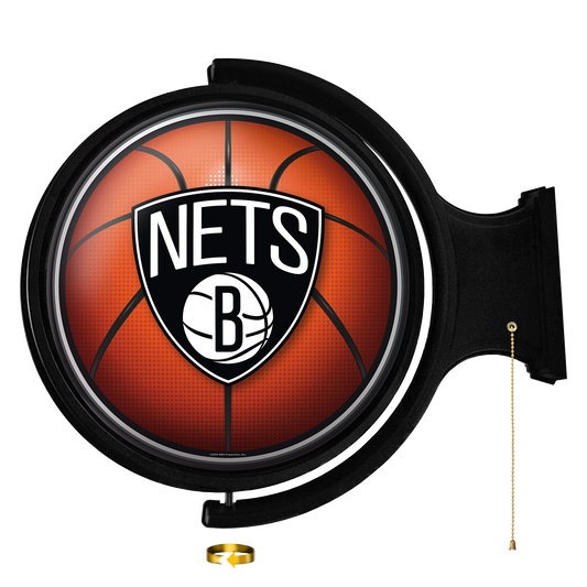 Brooklyn Nets Round Basketball Rotating Wall Sign