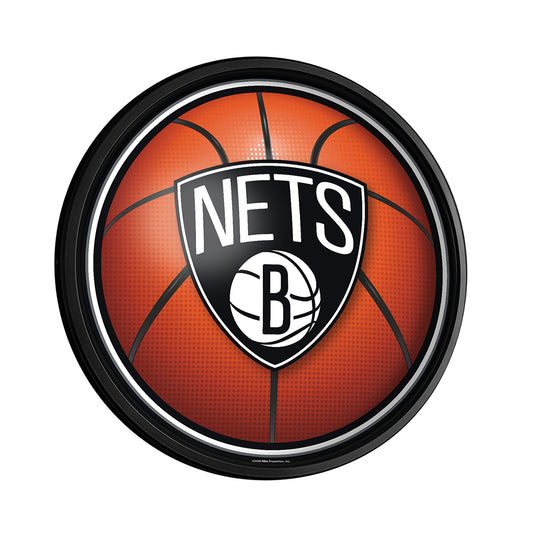 Brooklyn Nets Basketball Slimline Round Lighted Wall Sign