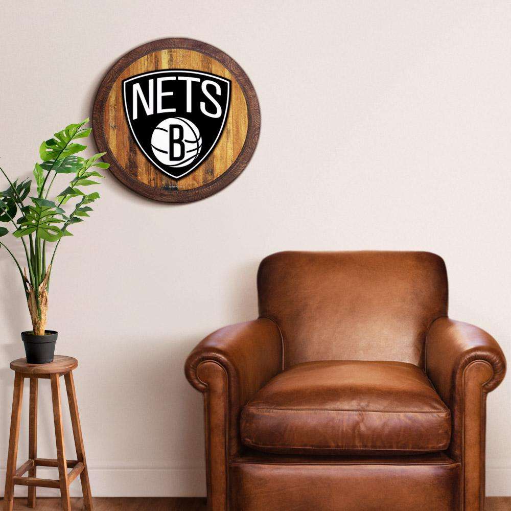 Brooklyn Nets Barrel Top Sign Room View