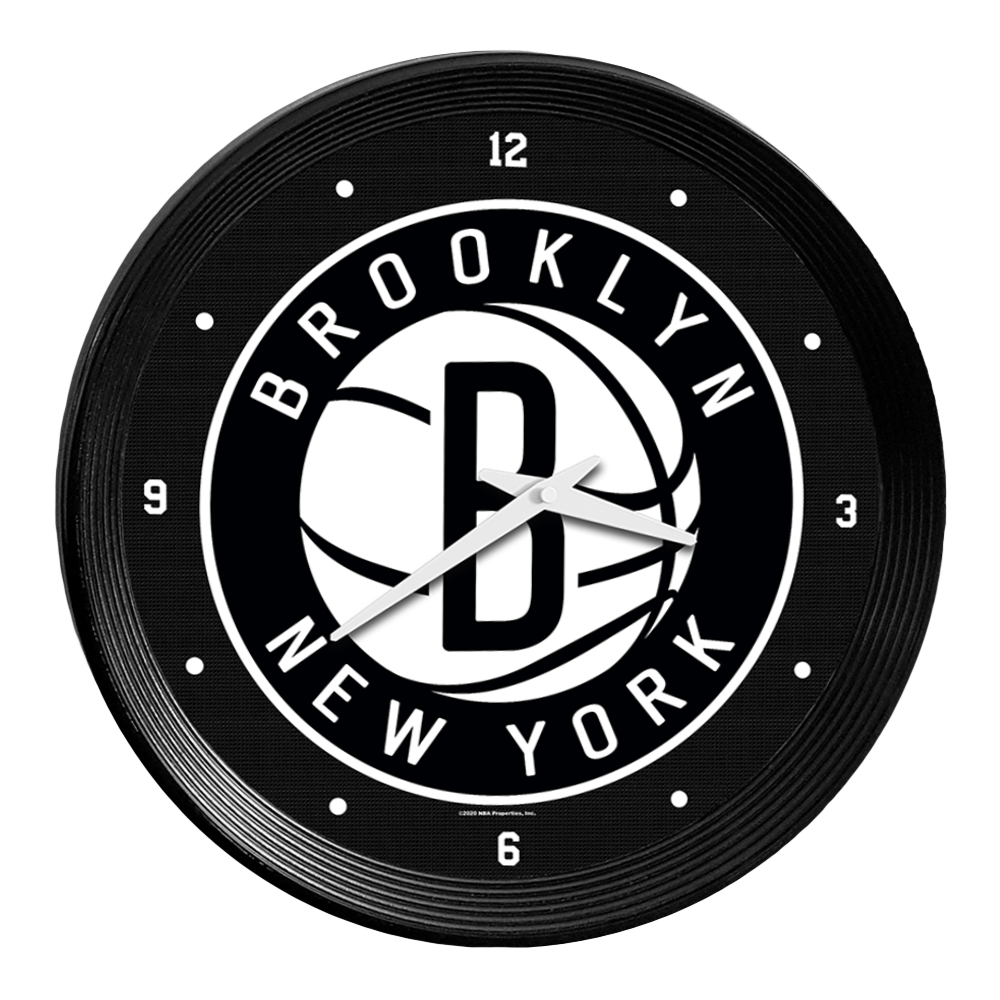 Brooklyn Nets Ribbed Wall Clock