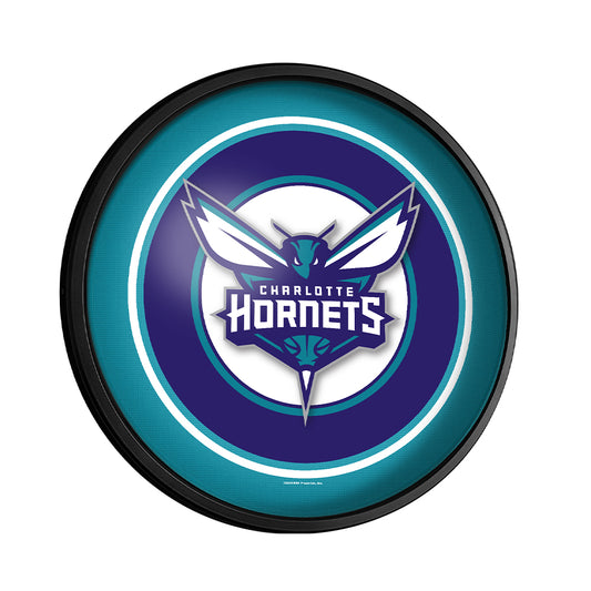 Charlotte Hornets Slimline Round Lighted Wall Sign
