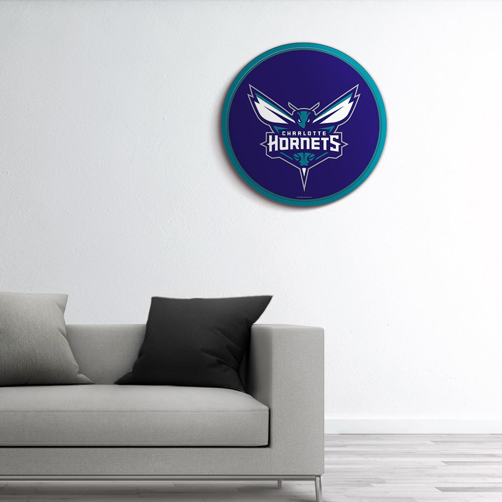 Charlotte Hornets Modern Disc Wall Sign Room View