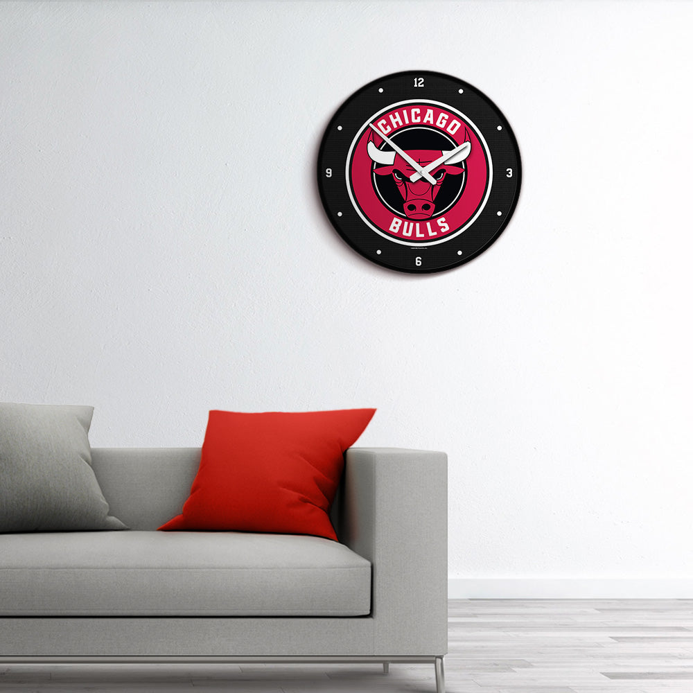 Chicago Bulls Round Wall Clock Room View