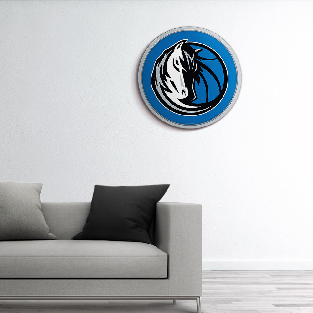 Dallas Mavericks Modern Disc Wall Sign Room View