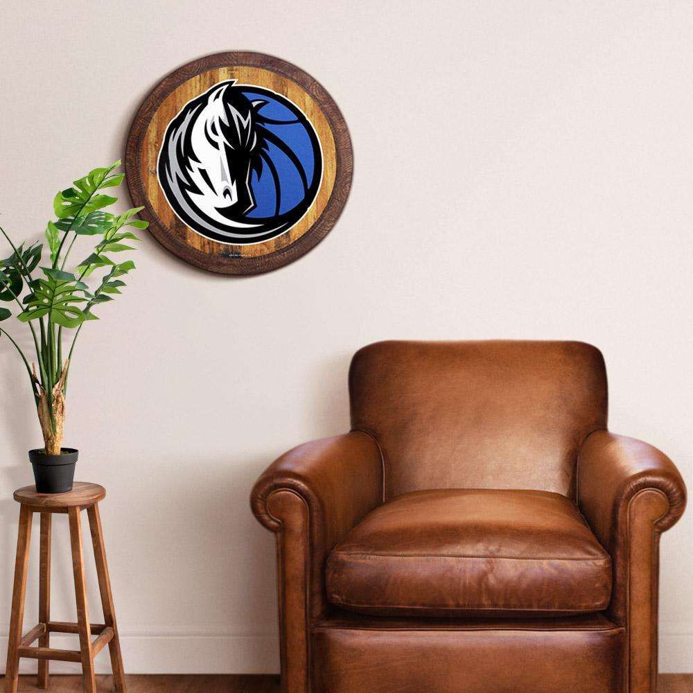 Dallas Mavericks Barrel Top Sign Room View