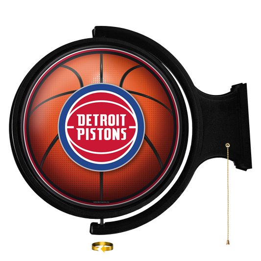 Detroit Pistons Round Basketball Rotating Wall Sign