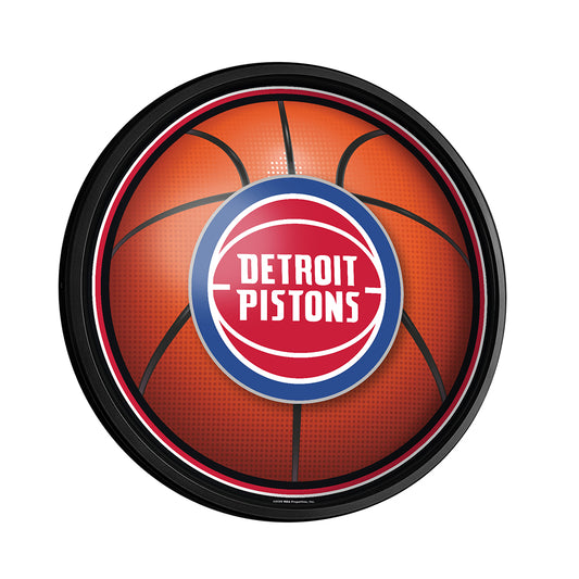 Detroit Pistons Basketball Slimline Round Lighted Wall Sign