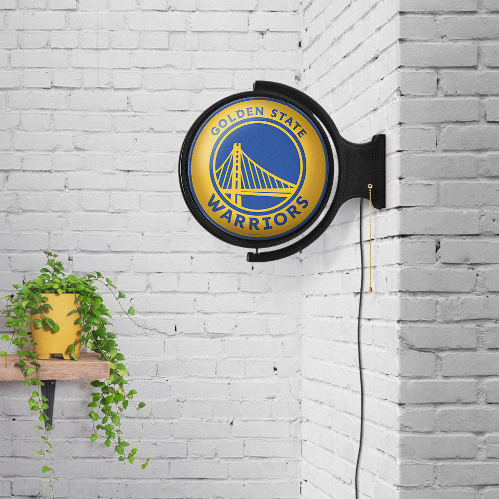 Golden State Warriors Round Rotating Wall Sign Room View
