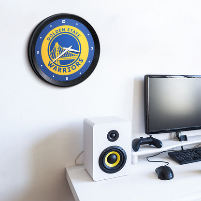 Golden State Warriors Ribbed Wall Clock Room View