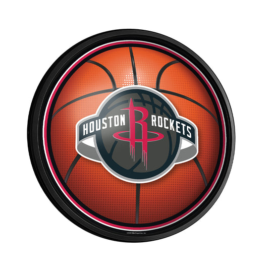 Houston Rockets Basketball Slimline Round Lighted Wall Sign