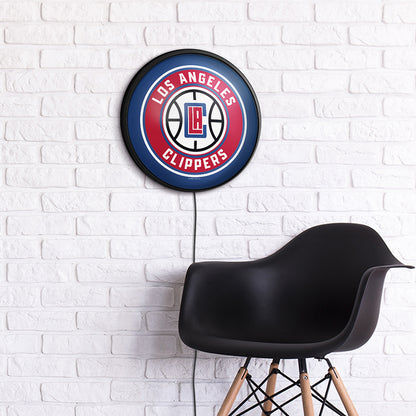 Los Angeles Clippers Slimline Round Lighted Wall Sign Room View