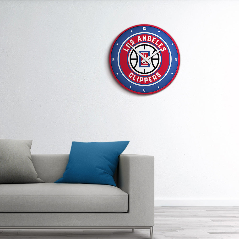 Los Angeles Clippers Round Wall Clock Room View
