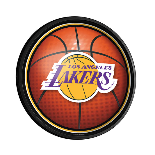 Los Angeles Lakers Basketball Slimline Round Lighted Wall Sign