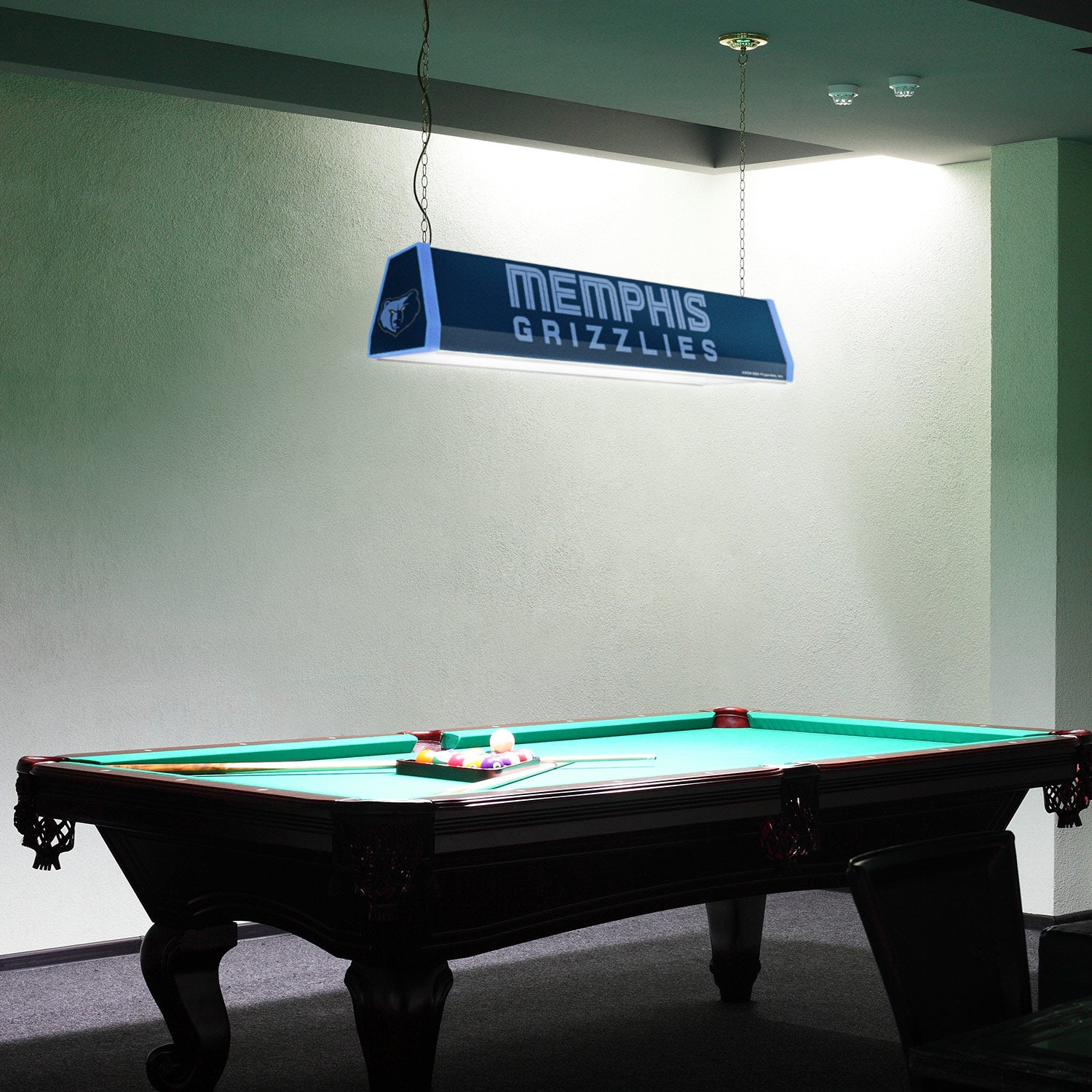 Memphis Grizzlies Standard Pool Table Light Room View