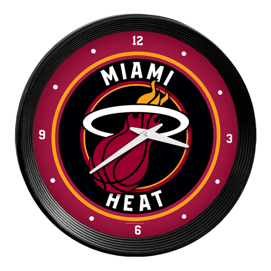Miami Heat Ribbed Wall Clock