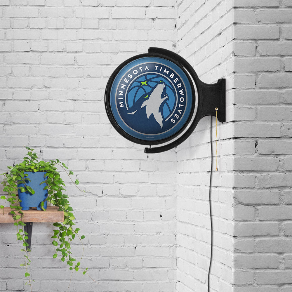 Minnesota Timberwolves Round Rotating Wall Sign Room View