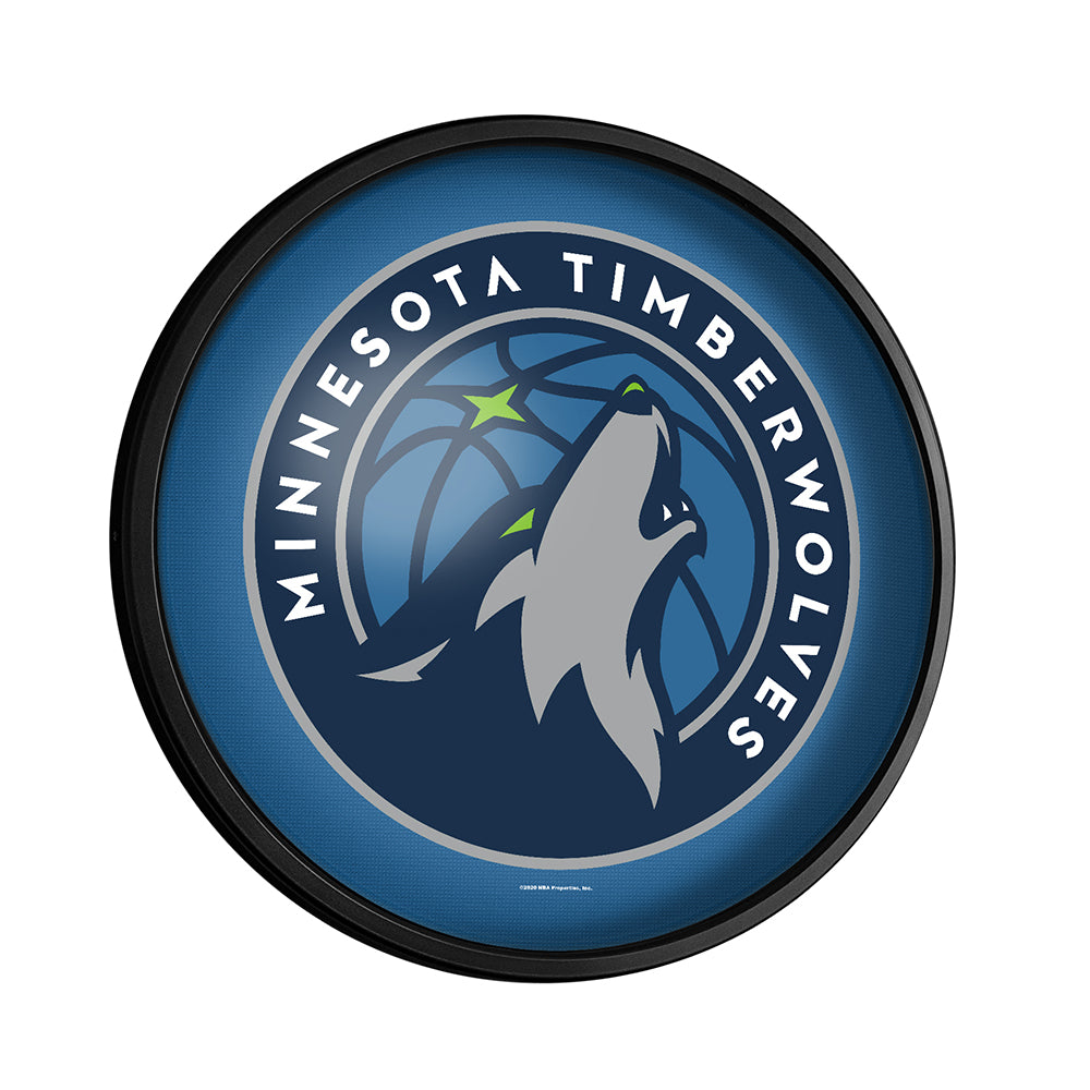 Minnesota Timberwolves Slimline Round Lighted Wall Sign