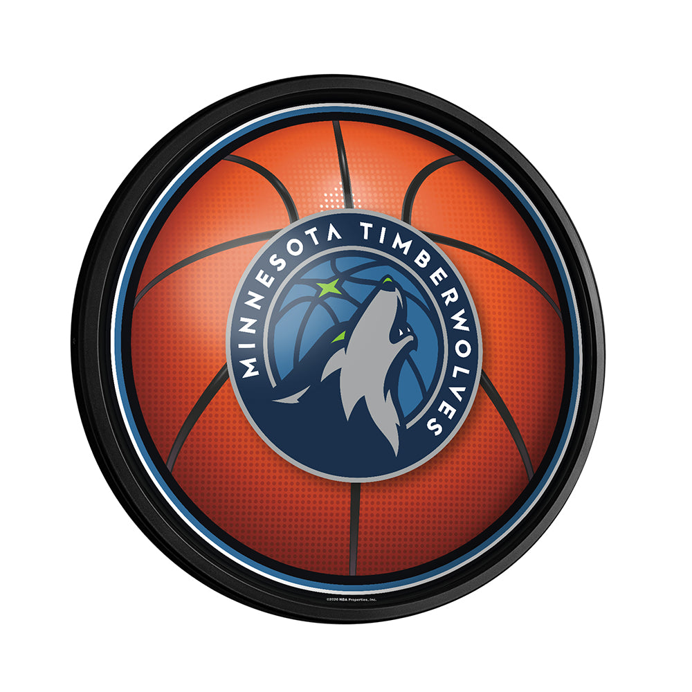 Minnesota Timberwolves Basketball Slimline Round Lighted Wall Sign