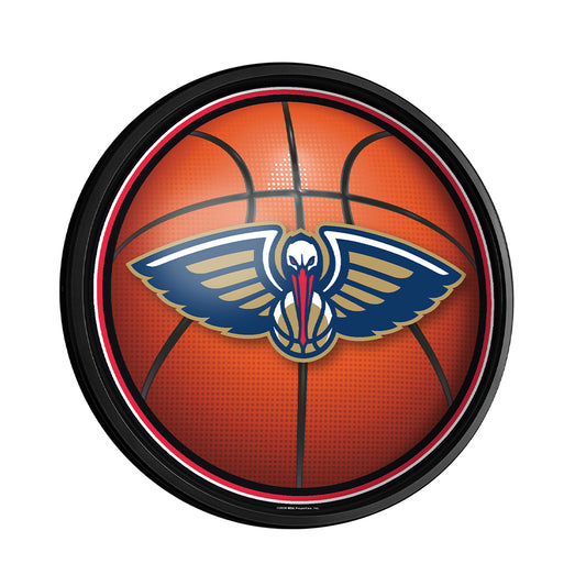 New Orleans Pelicans Basketball Slimline Round Lighted Wall Sign