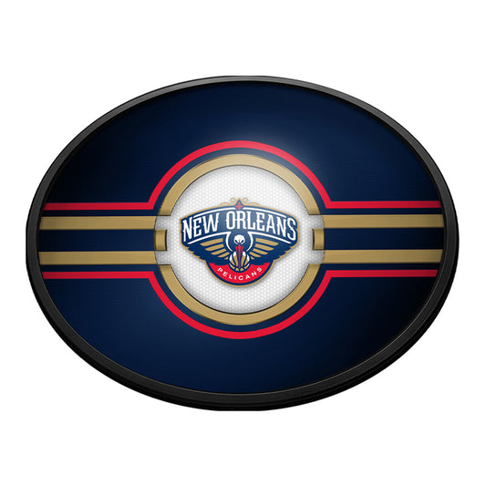 New Orleans Pelicans Slimline Oval Lighted Wall Sign