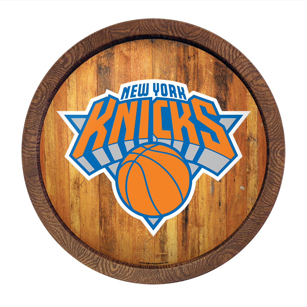 Custom Knicks Sign Buy NBA New York Knicks FAUX Barrel Top Sign – ProFootballStuff
