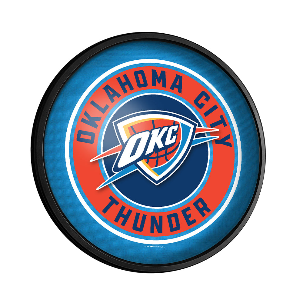 Oklahoma City Thunder Slimline Round Lighted Wall Sign