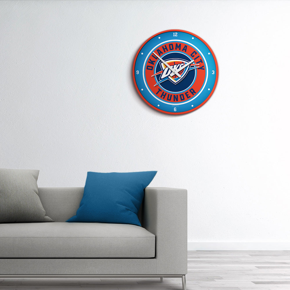 Oklahoma City Thunder Round Wall Clock Room View