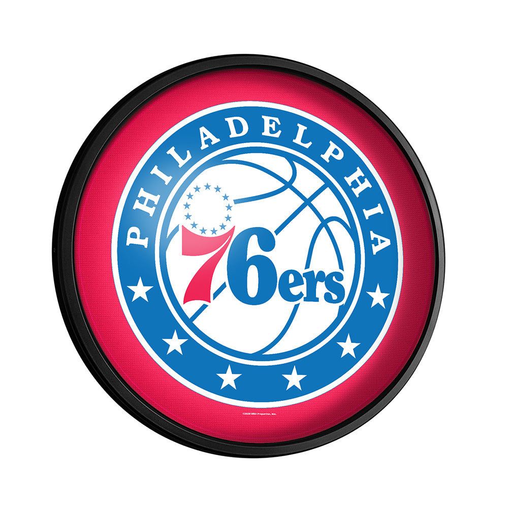 Philadelphia 76ers Slimline Round Lighted Wall Sign