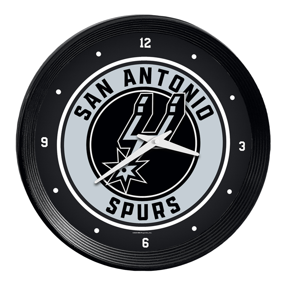 Buy NBA San Antonio Spurs Basketball Ribbed Frame Wall Clock ...