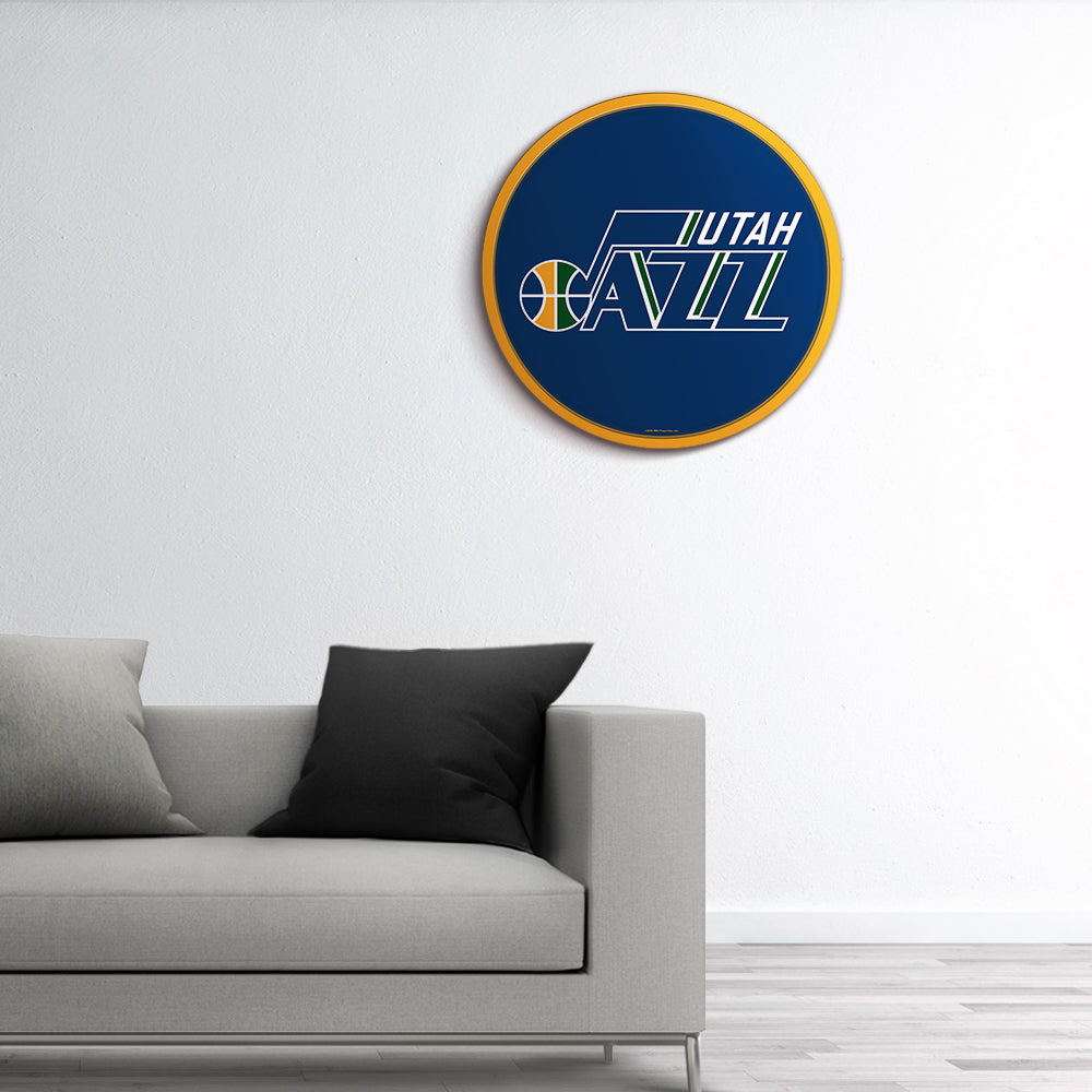 Utah Jazz Modern Disc Wall Sign Room View