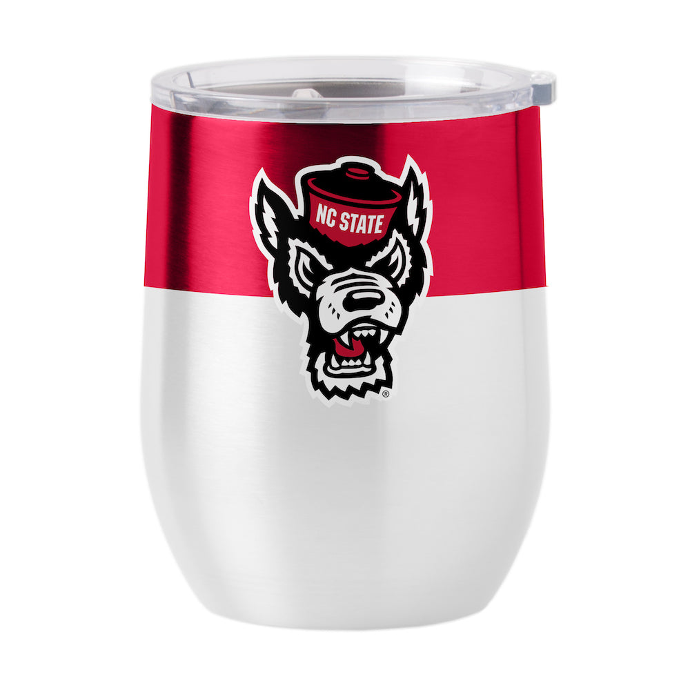 NC State Wolfpack color block curved drink tumbler