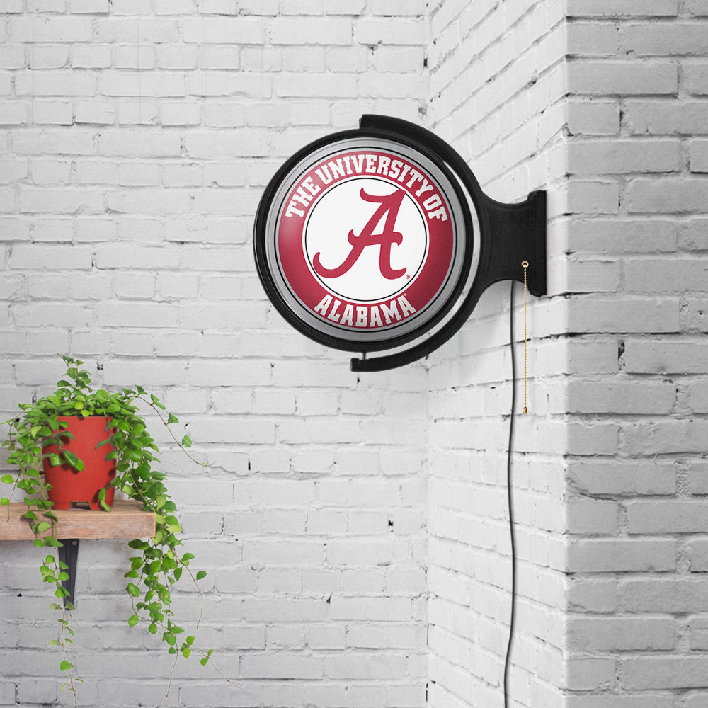 Alabama Crimson Tide Round Rotating Wall Sign Room View
