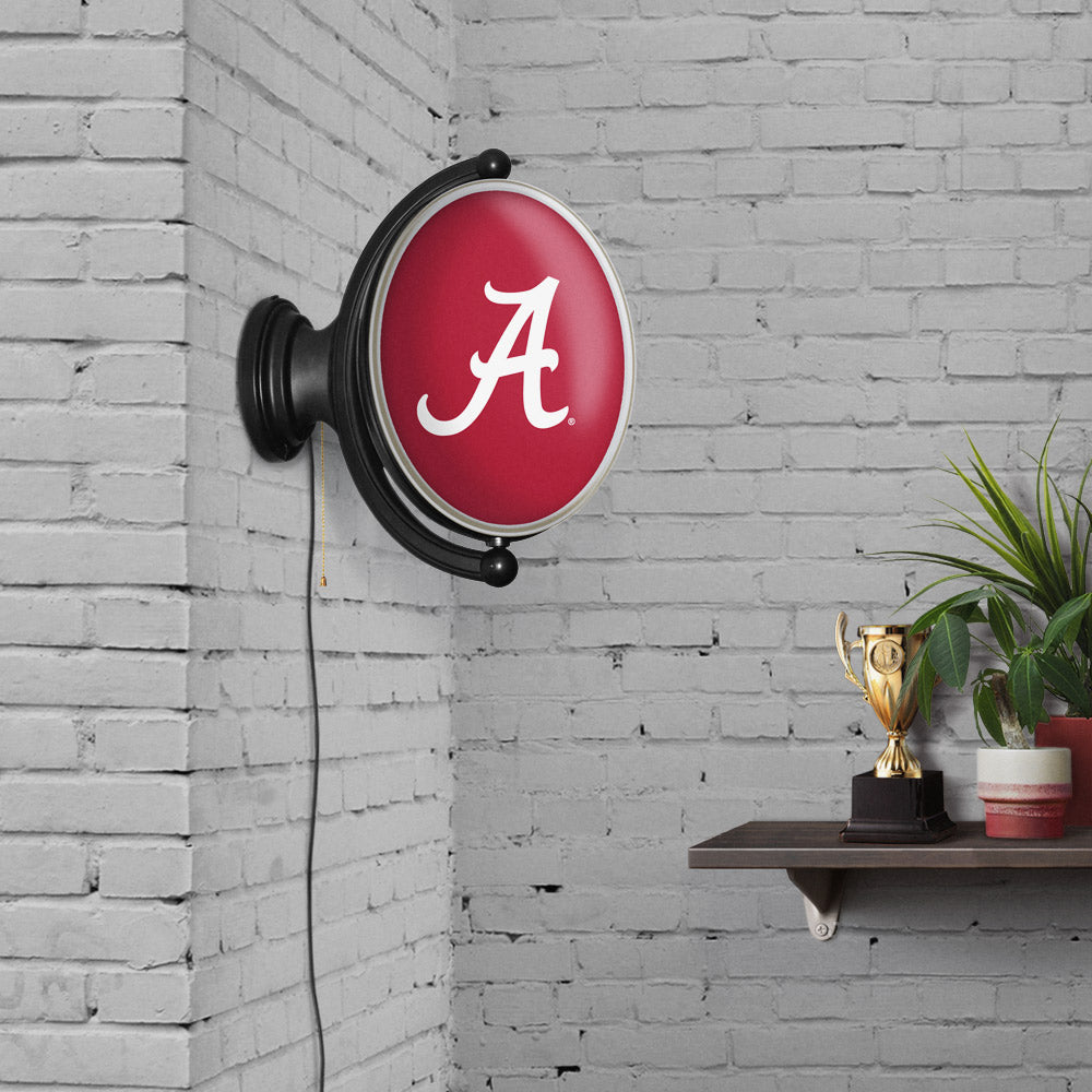 Alabama Crimson Tide Oval Rotating Wall Sign Room View