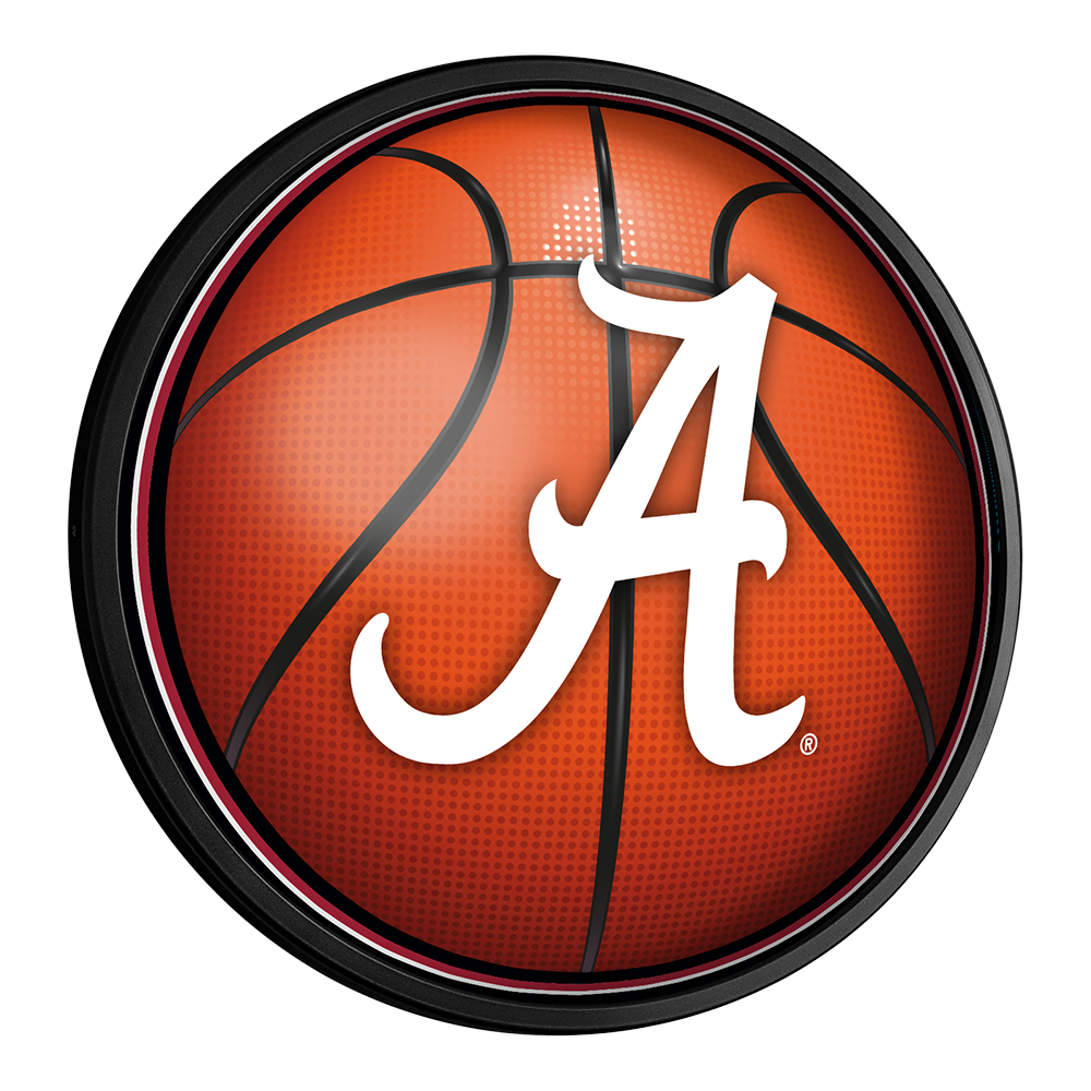 Alabama Crimson Tide Basketball Slimline Round Lighted Wall Sign