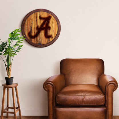 Alabama Crimson Tide Branded Barrel Top Sign Room View