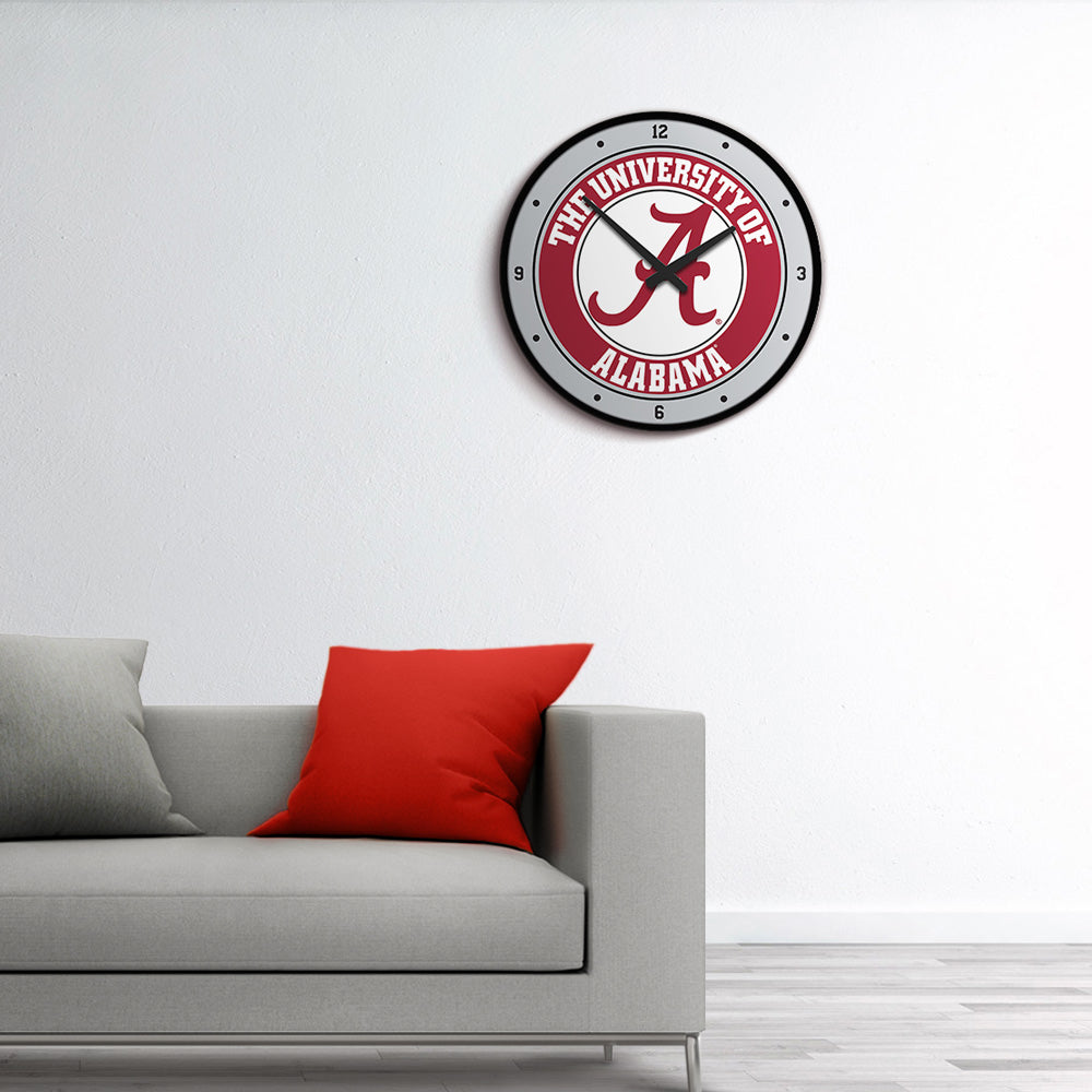 Alabama Crimson Tide Round Wall Clock Room View