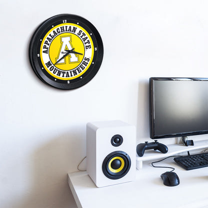 Appalachian State Mountaineers Ribbed Wall Clock Room View