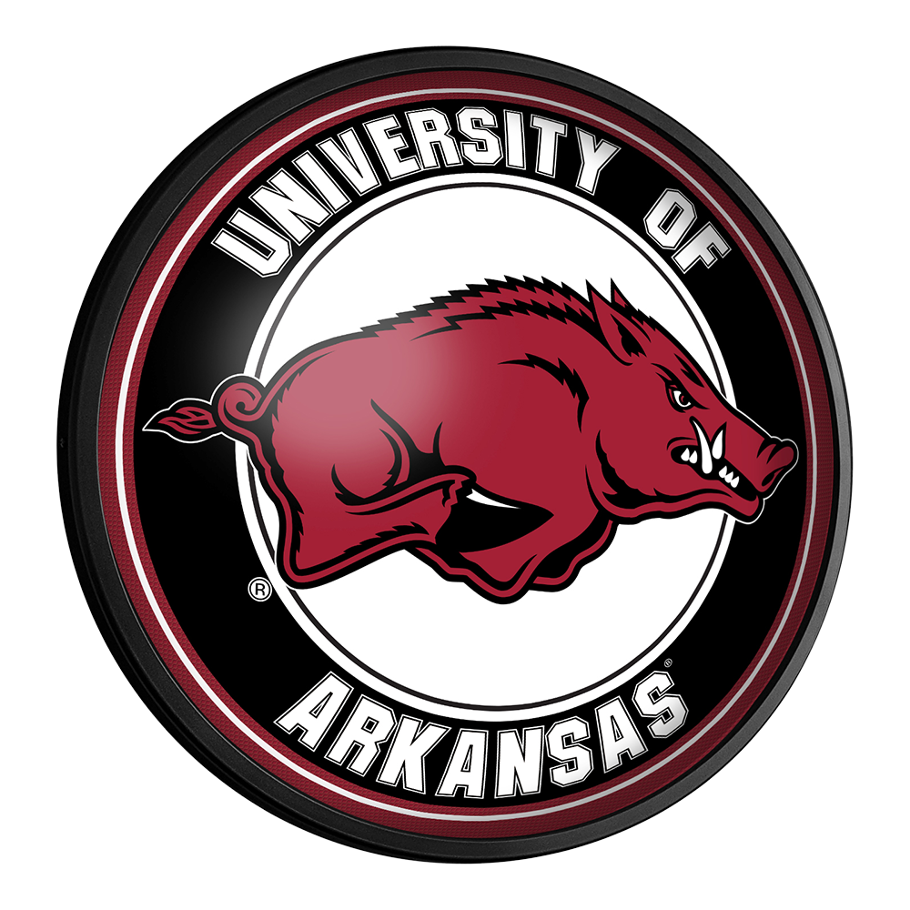 Arkansas Razorbacks Hand Sign Buy NCAA Arkansas Razorbacks Slimline Round Lighted Wall Sign ...