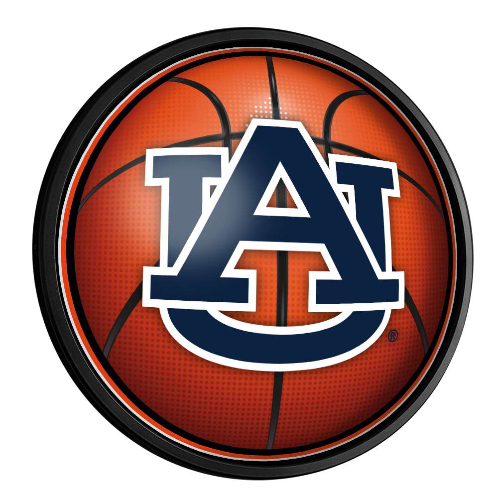 Auburn Tigers Basketball Slimline Round Lighted Wall Sign