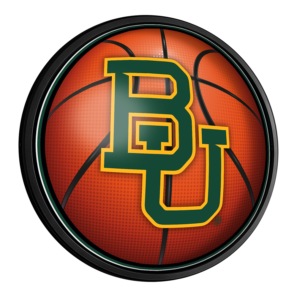 Baylor Bears Basketball Slimline Round Lighted Wall Sign