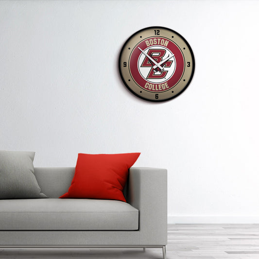 Boston College Eagles Round Wall Clock Room View