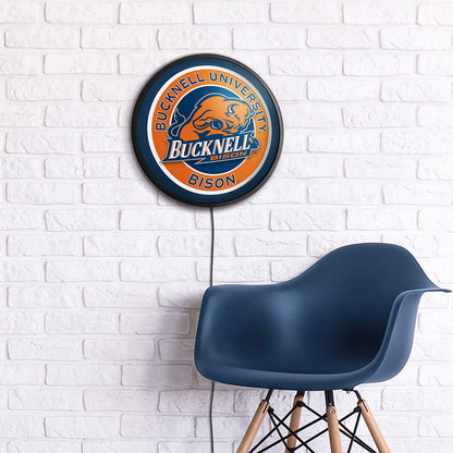 Bucknell Bison Slimline Round Lighted Wall Sign Room View