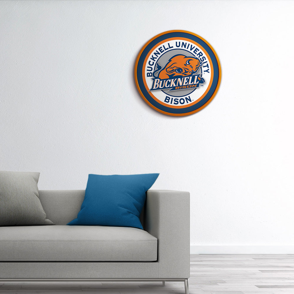 Bucknell Bison Modern Disc Wall Sign Room View