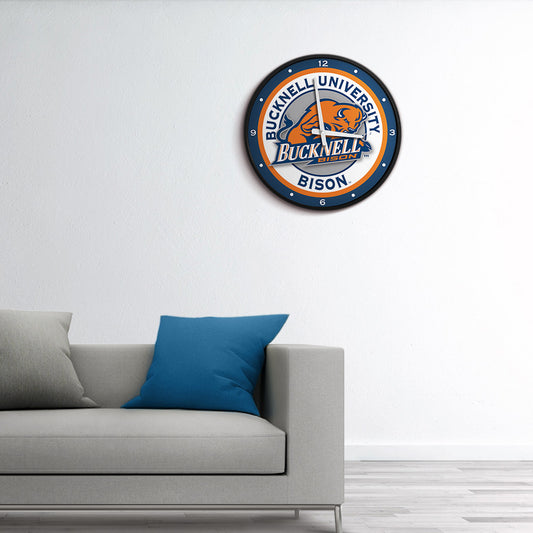 Bucknell Bison Round Wall Clock Room View