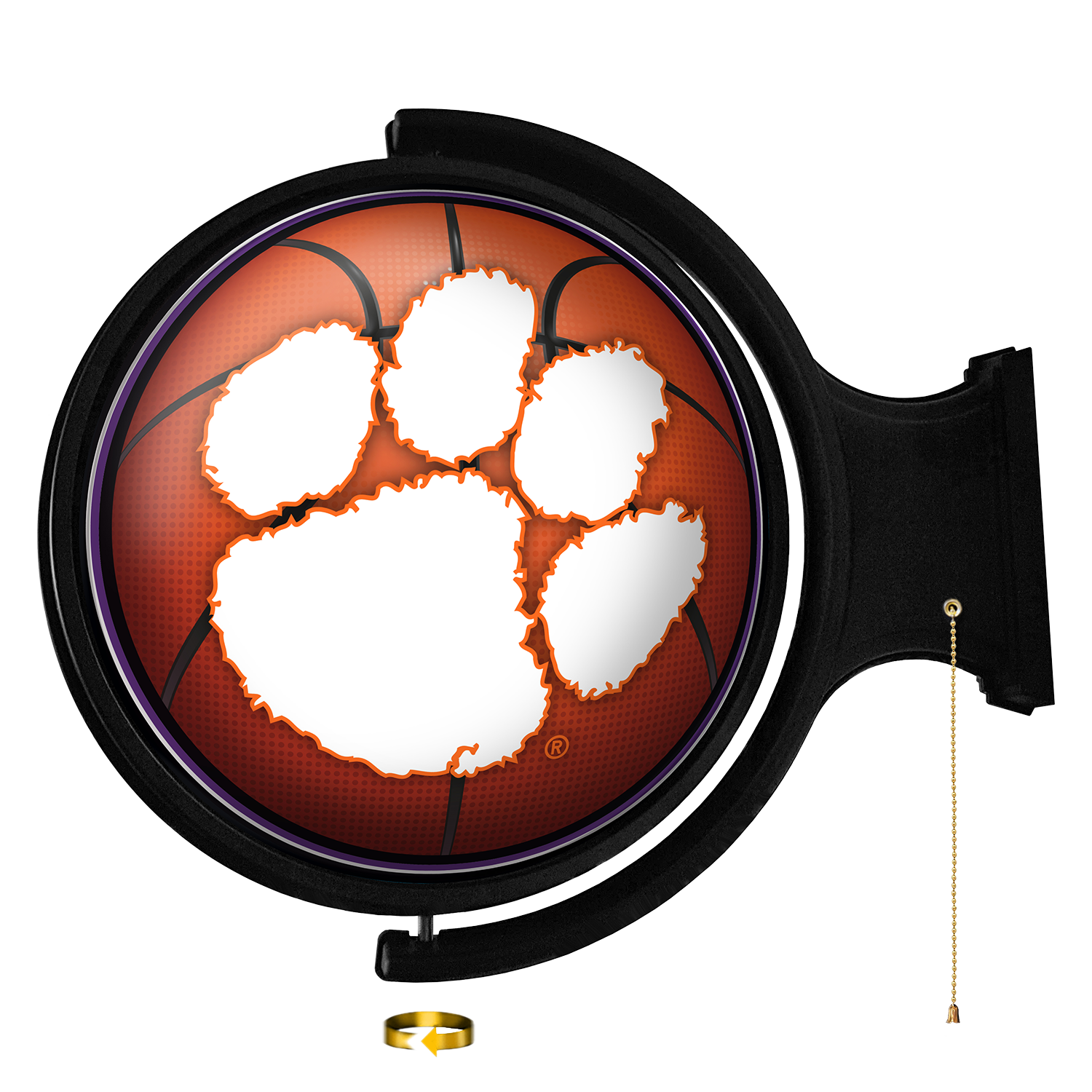 Clemson Tigers Round Basketball Rotating Wall Sign