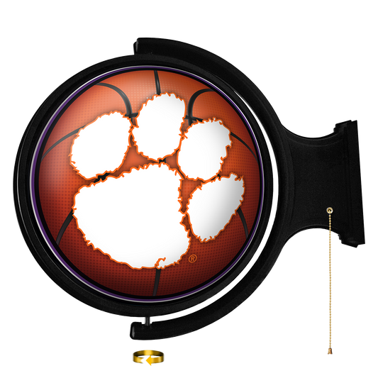Clemson Tigers Round Basketball Rotating Wall Sign